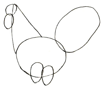 Как нарисовать петуха карандашом поэтапно для начинающих и детей: первые детали