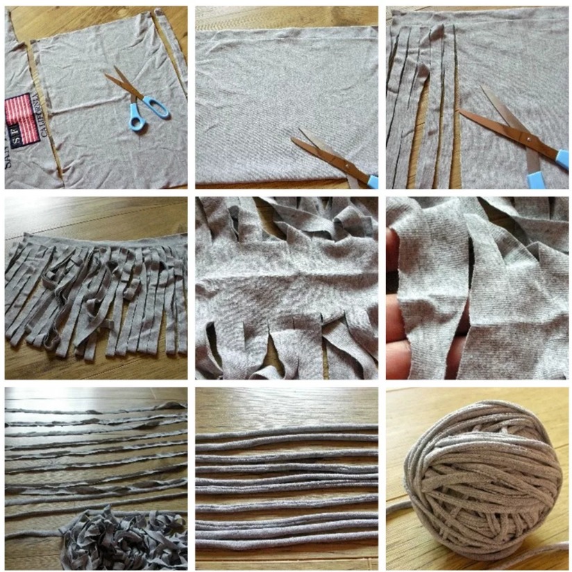 Knitwear yarn from t -shirt