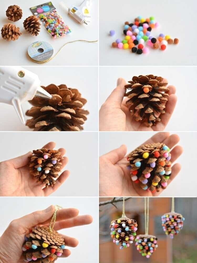 DIY New Year's decor from cones