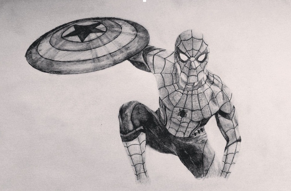 Gambar Spider-Man untuk membuat sketsa, opsi 20