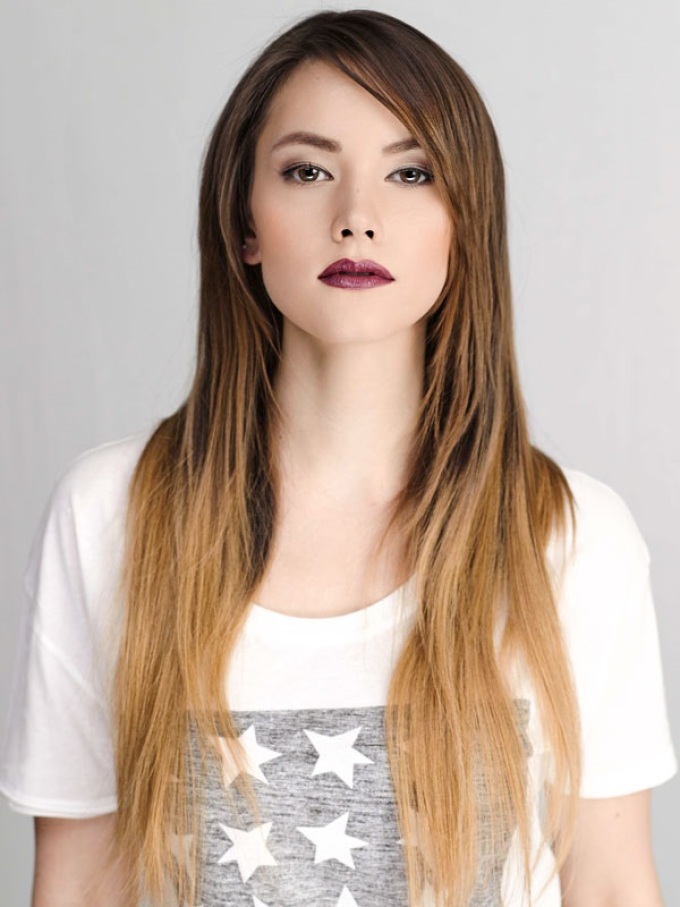 Another example of ombre on dark blond straight hair