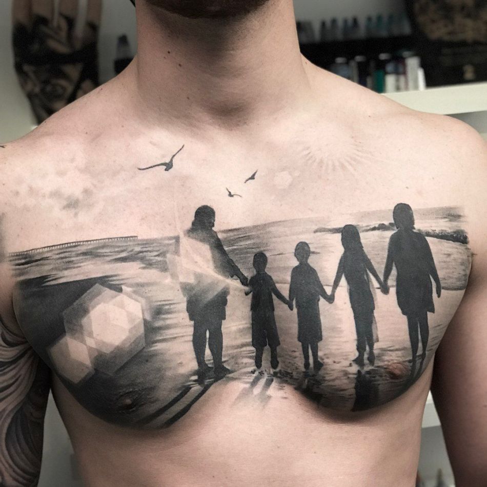 Tattoo on the chest 1