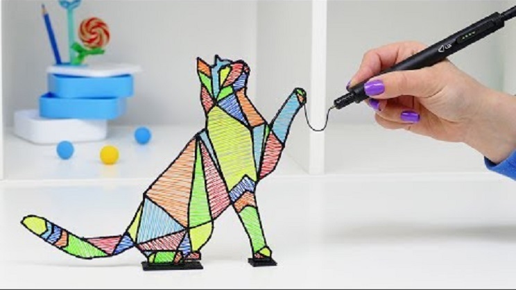 Рисунок 3d кошки ручкой